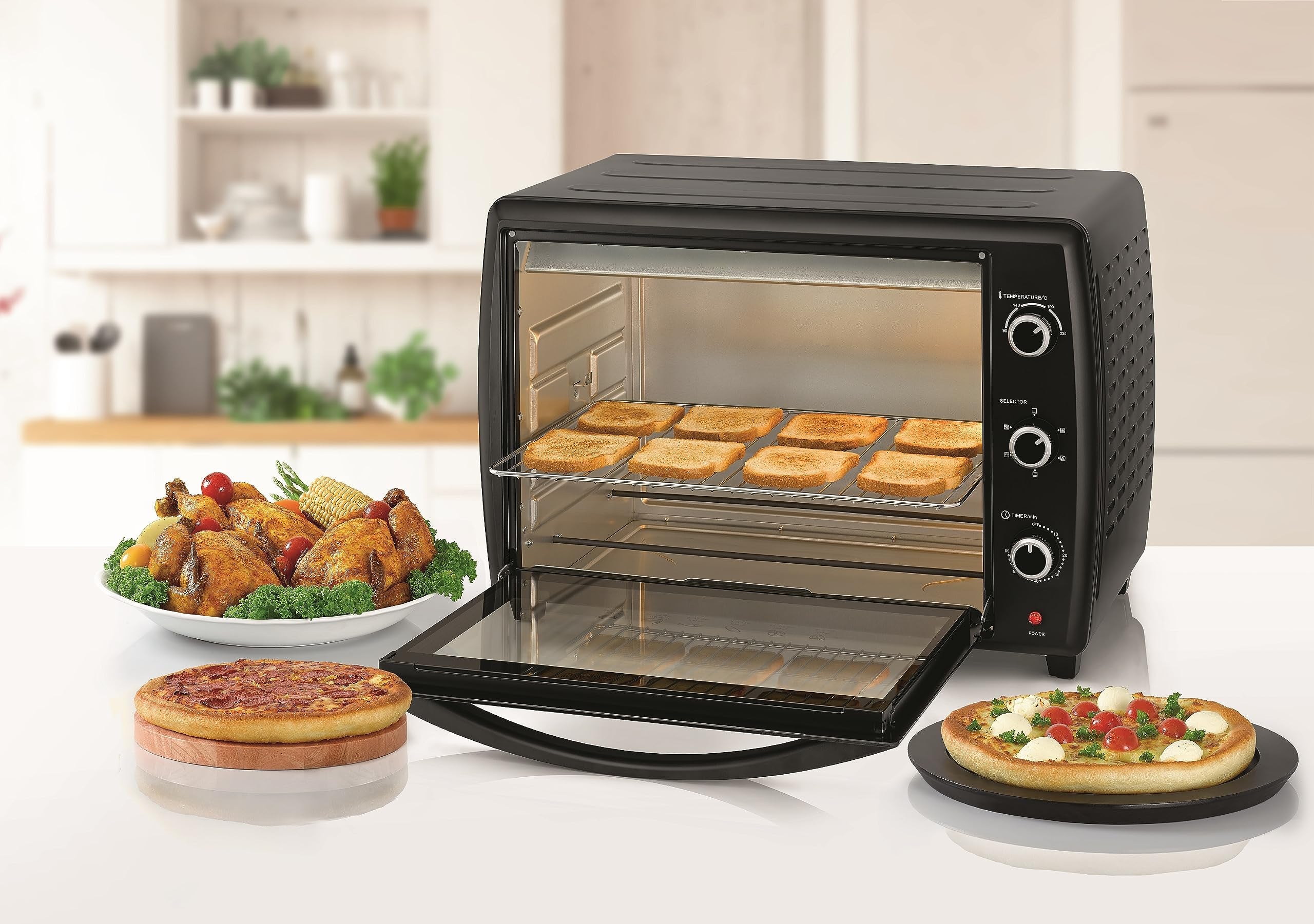 Black & Decker 2200W 70L Toaster Oven Temp Setting, Double Grill With Convection And Glass Door فرن تحميص خبز من بلاك + ديكر زجاج مزدوج، 70 لتر Black & Decker 2200W 70L Toaster Oven Temp Setting, Double Grill With Convection And Glass Door فرن تحميص خبز من بلاك + ديكر زجاج مزدوج، 70 لتر